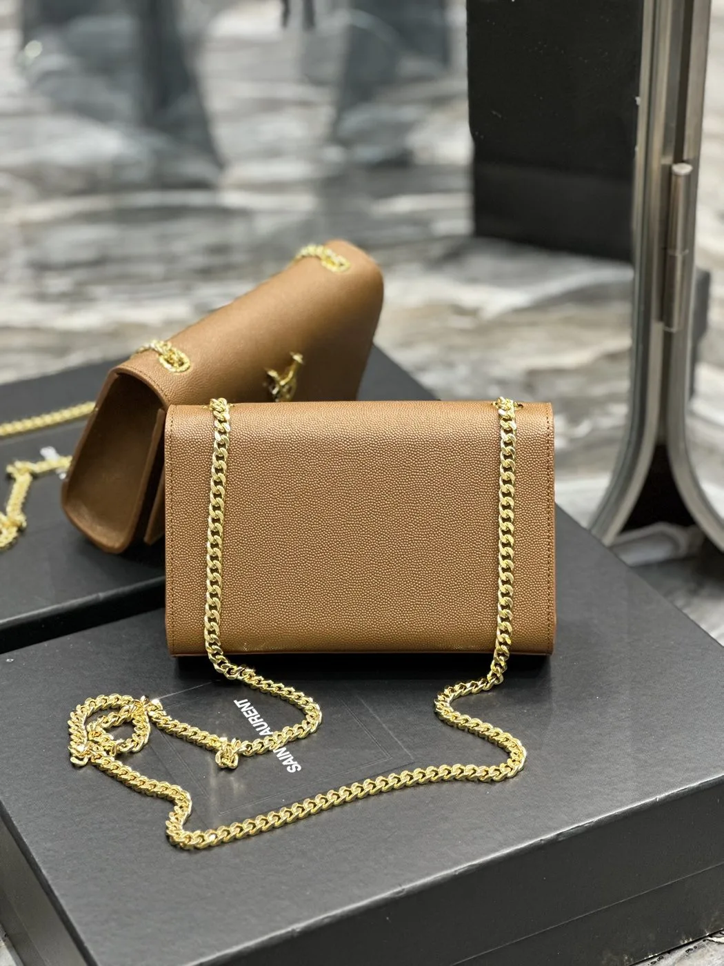 Saint Laurent Kate Small Chain Bag Brown / - Image 4