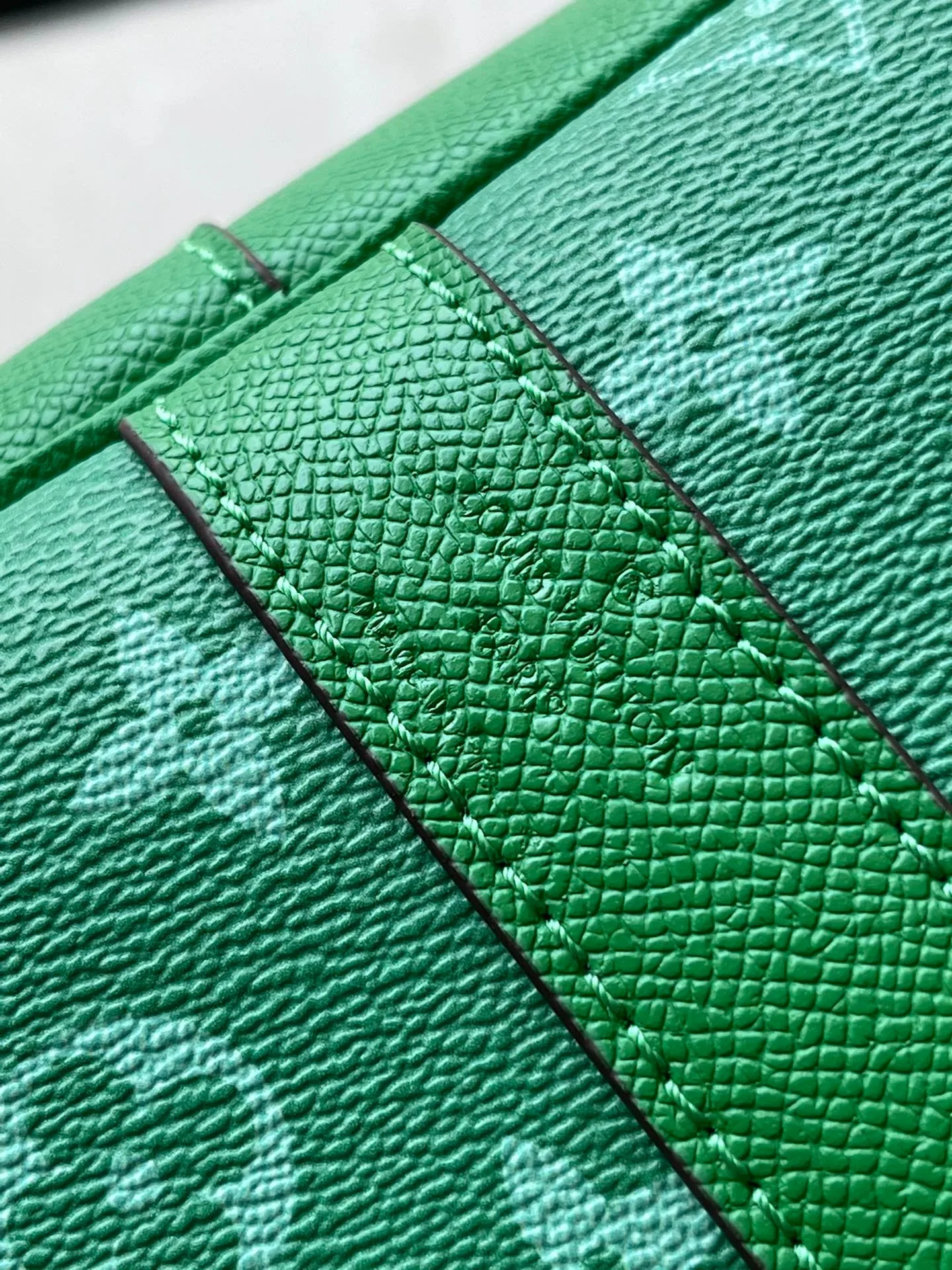 Louis Vuitton Keepall Bandouliere 45 Travel Bag / Green Silver Hardware - Image 12