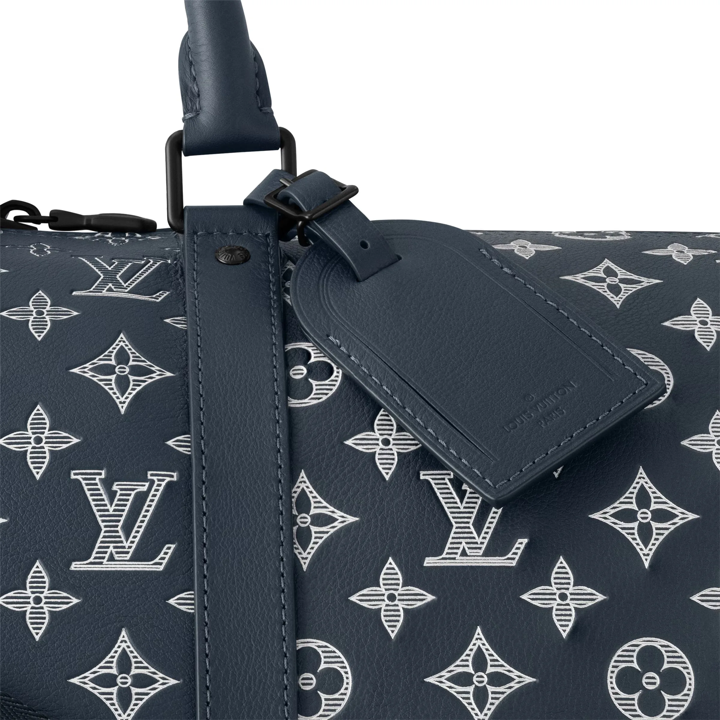 Louis Vuitton Keepall Bandouliere 50 Travel Bag / Blue Moon Black Hardware - Image 6