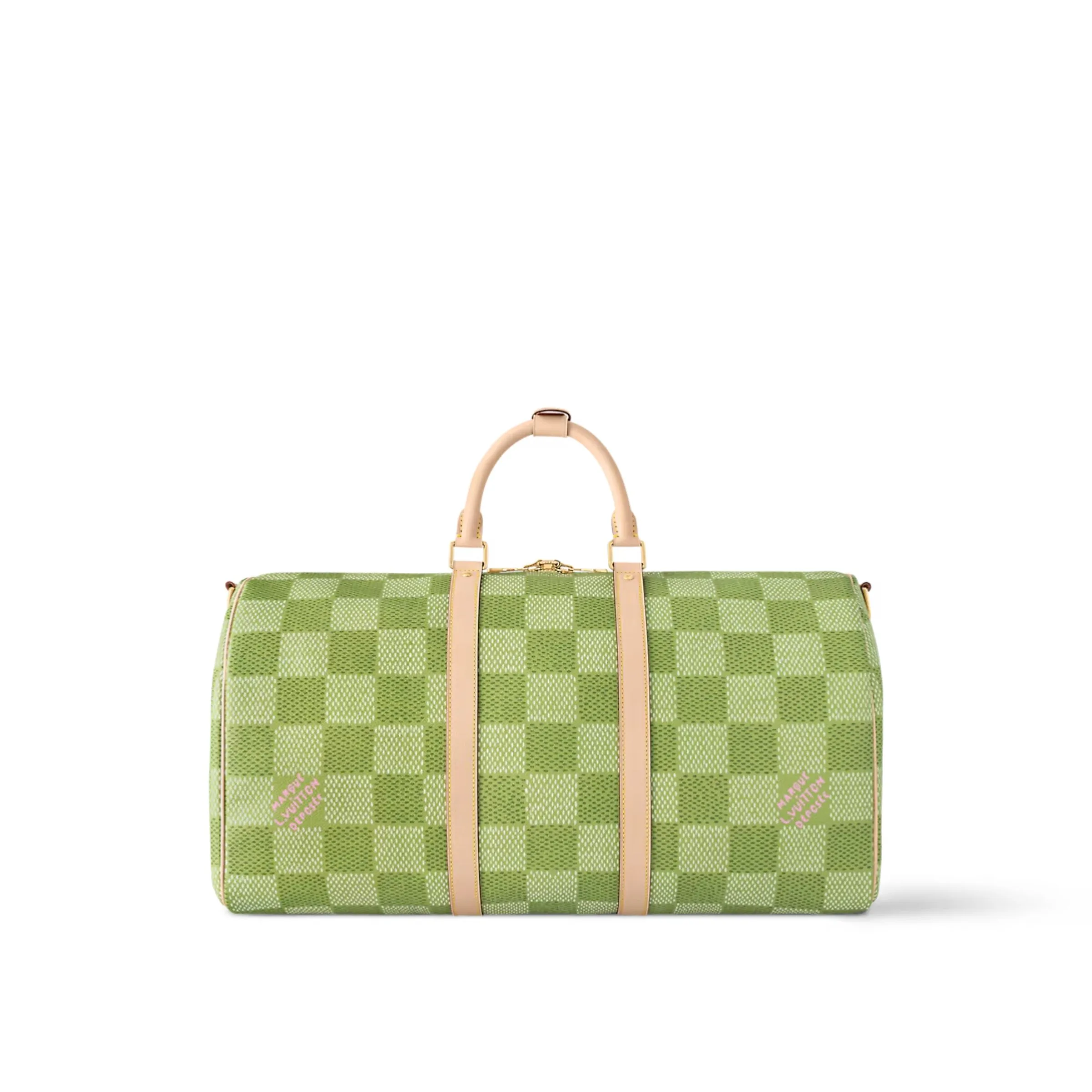 Louis Vuitton Keepall Bandouliere 50 Travel Bag / Green Gold Hardware - Image 6