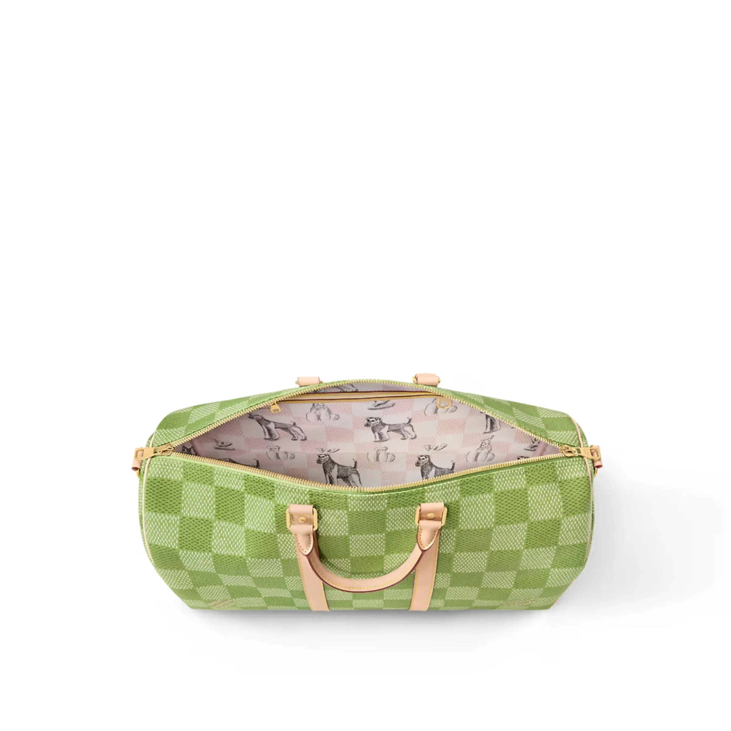 Louis Vuitton Keepall Bandouliere 50 Travel Bag / Green Gold Hardware - Image 5