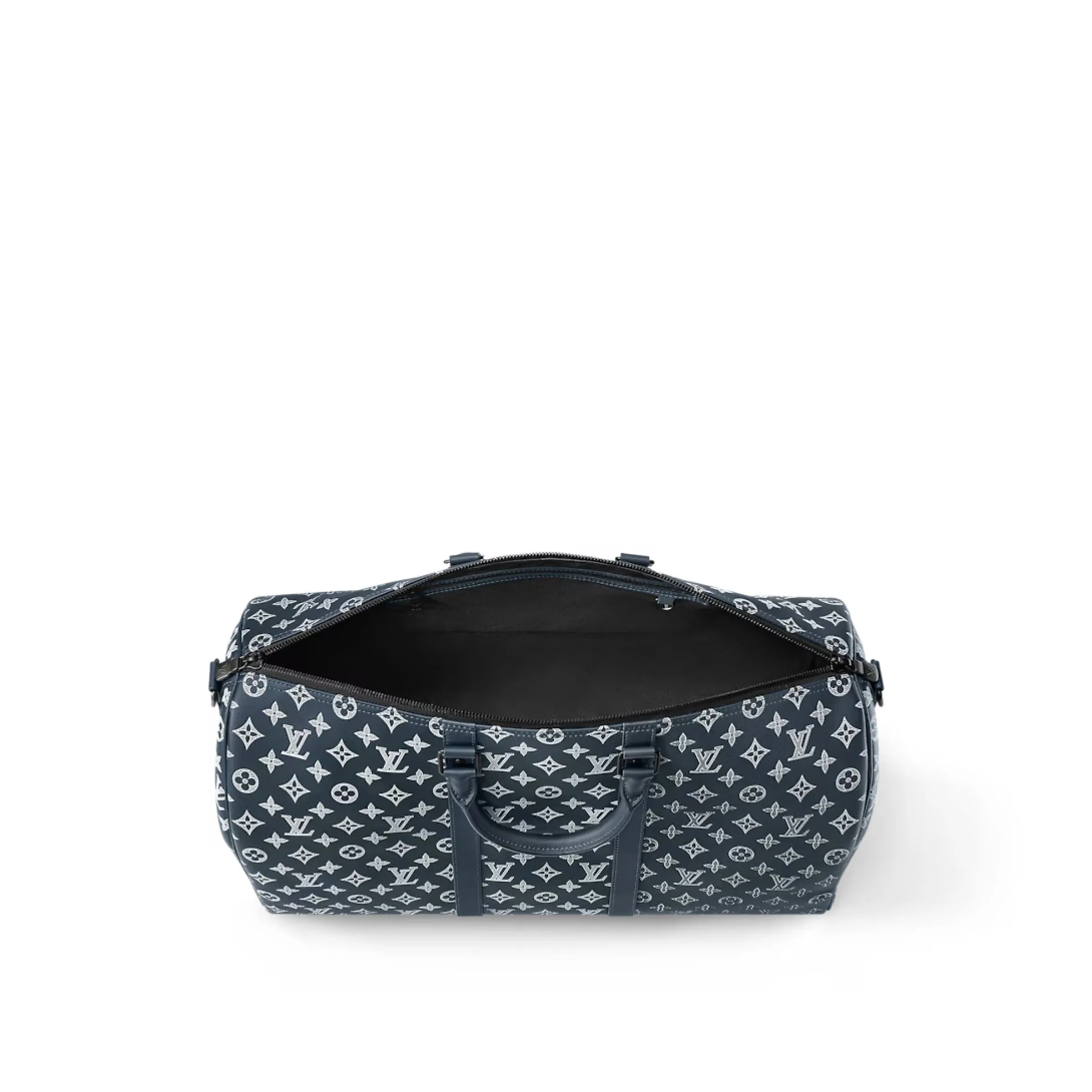 Louis Vuitton Keepall Bandouliere 50 Travel Bag / Blue Moon Black Hardware - Image 5