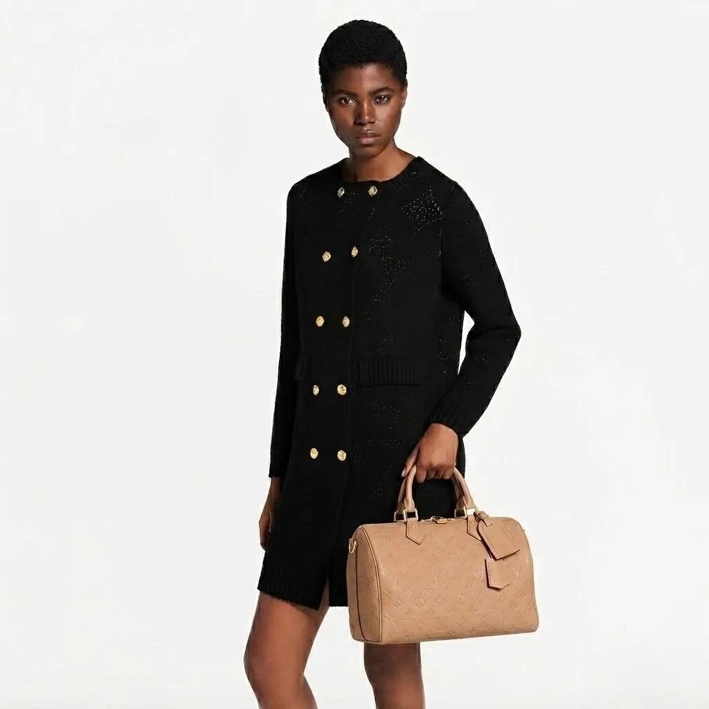 Alternative view of Louis Vuitton Speedy Soft 30 Top Handle Bag / Arizona Beige Monogram Empreinte Gold Hardware