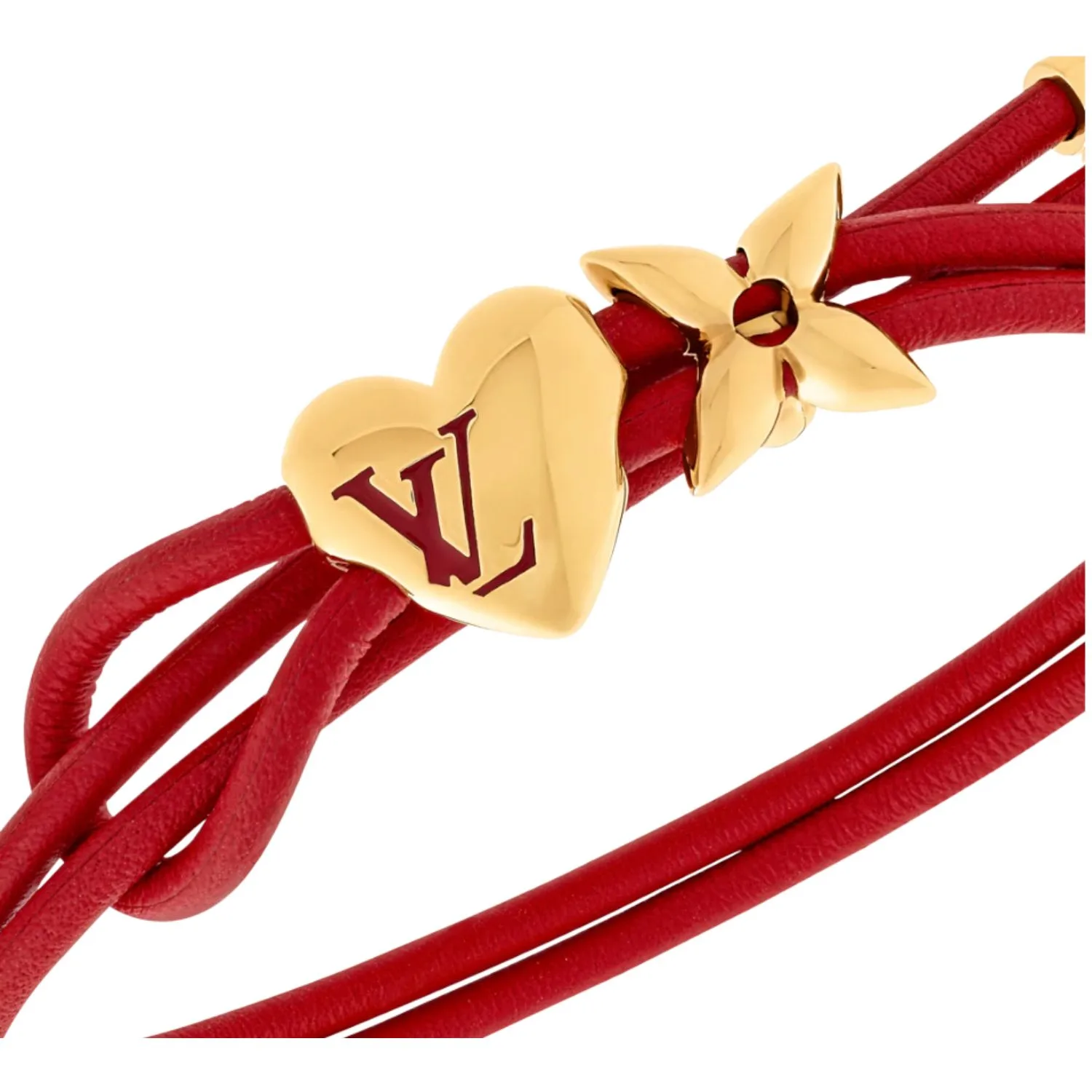 Louis Vuitton LV Bloom Heart Bracelet Red - Image 3