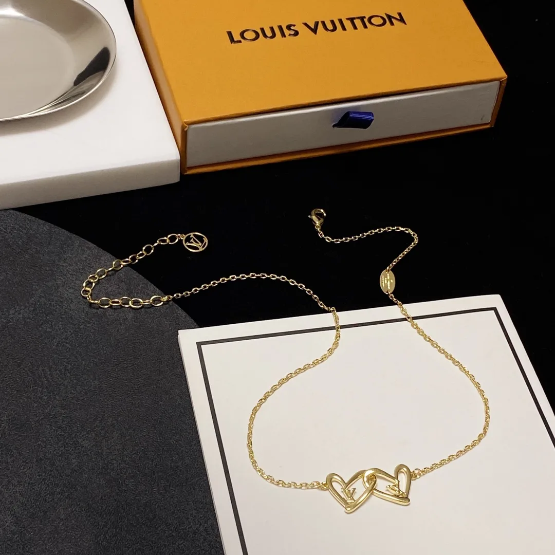 Alternative view of Louis Vuitton LV Letter Necklace Gold