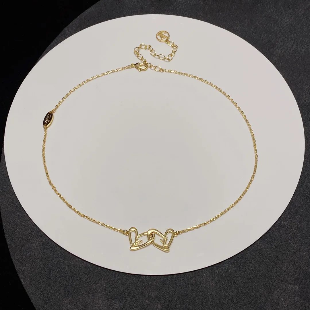 Louis Vuitton LV Letter Necklace Gold - Image 3
