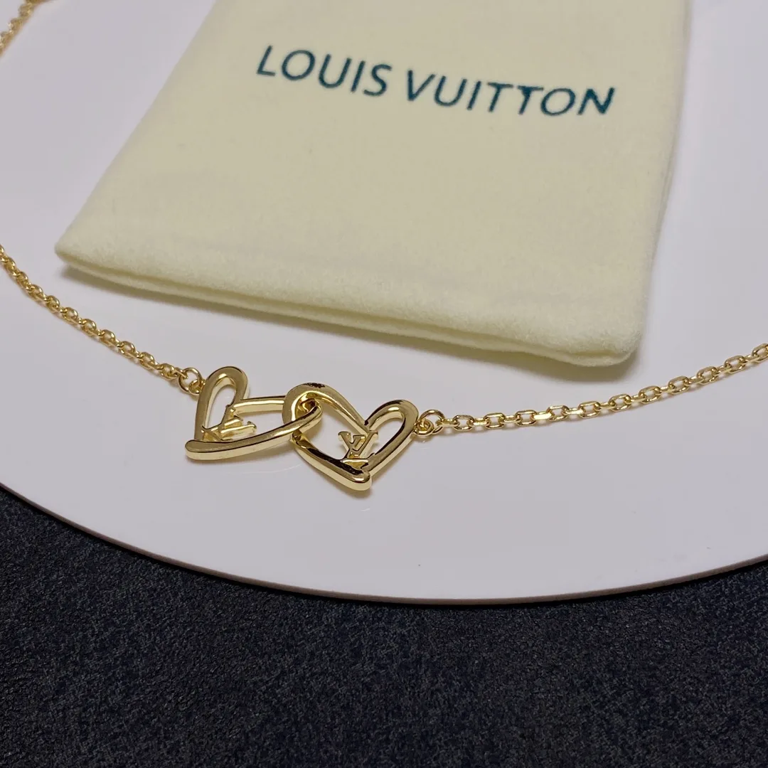 Louis Vuitton LV Letter Necklace Gold - Image 4