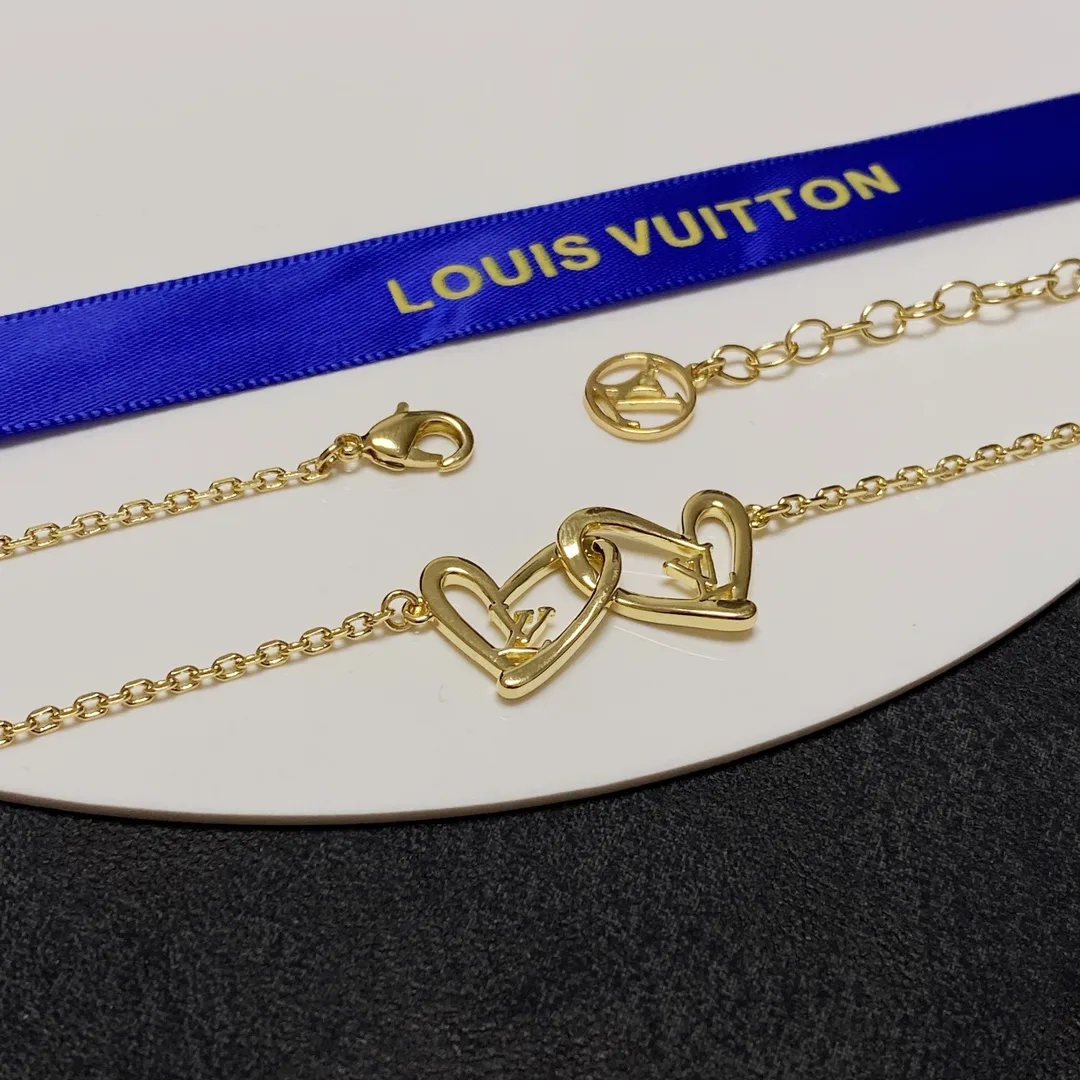 Louis Vuitton LV Letter Necklace Gold - Image 7