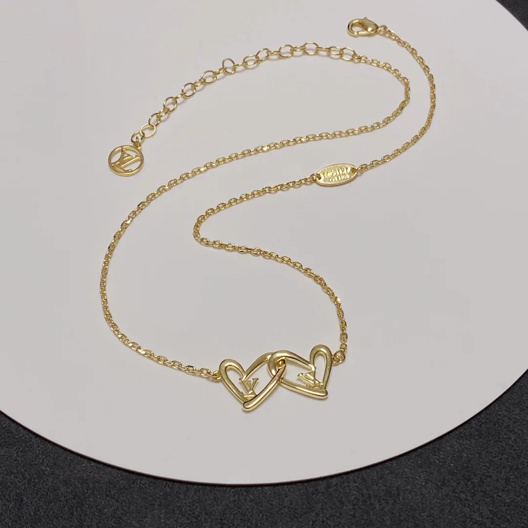 Louis Vuitton LV Letter Necklace Gold - Image 8