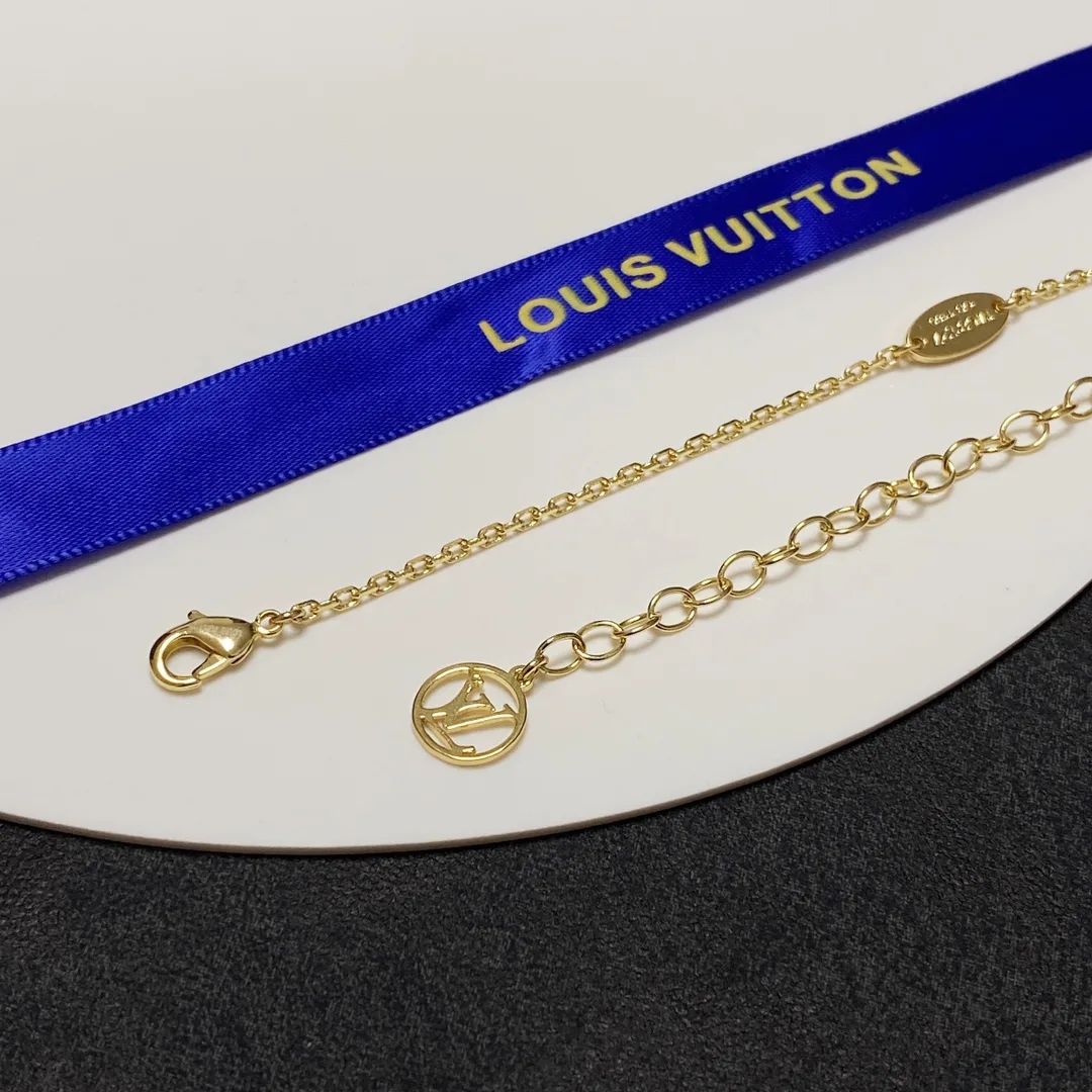 Louis Vuitton LV Letter Necklace Gold - Image 10