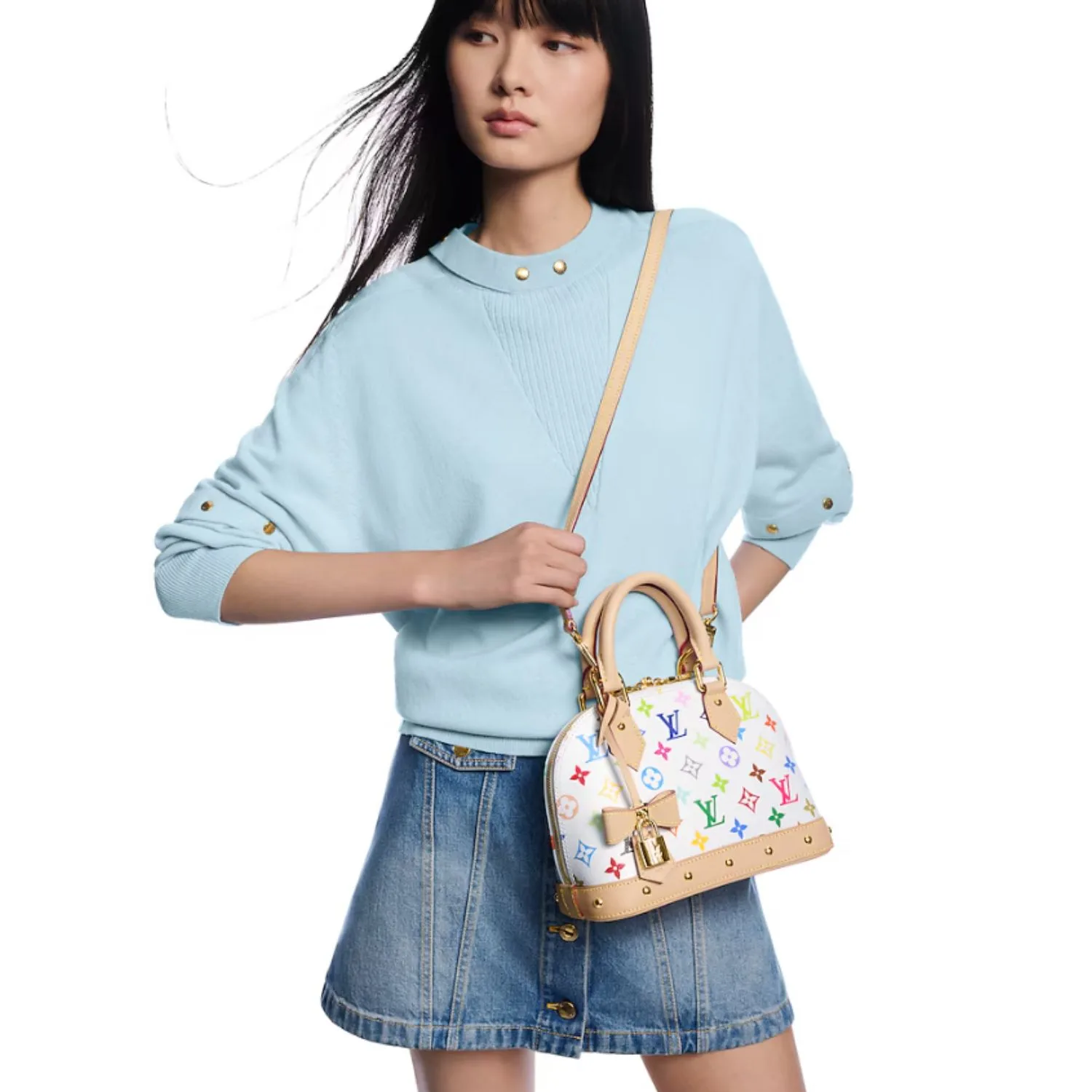 Alternative view of Louis Vuitton LV x TM Alma BB Top Handle Bag / Multicolored Bag Gold Hardware