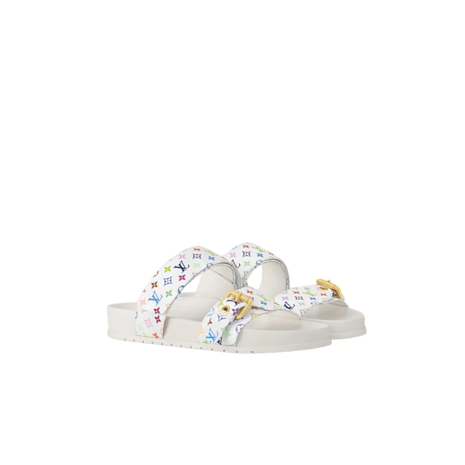Louis Vuitton LV x TM Bom Dia Flat Comfort Mule Multicolored Blanc - 1AGXU3 - Image 2