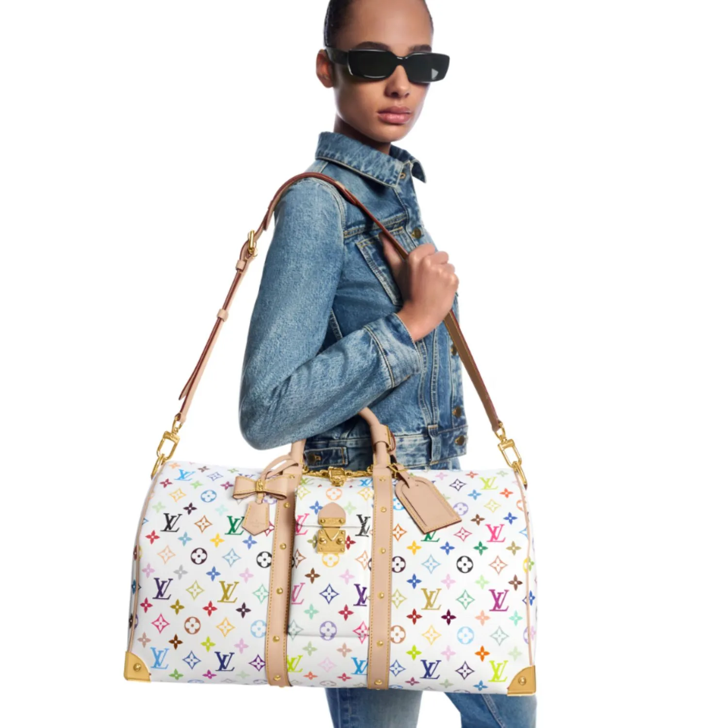 Alternative view of Louis Vuitton LV x TM Keepall Bandouliere 45 Travel Bag / Multicoloured Gold Hardware
