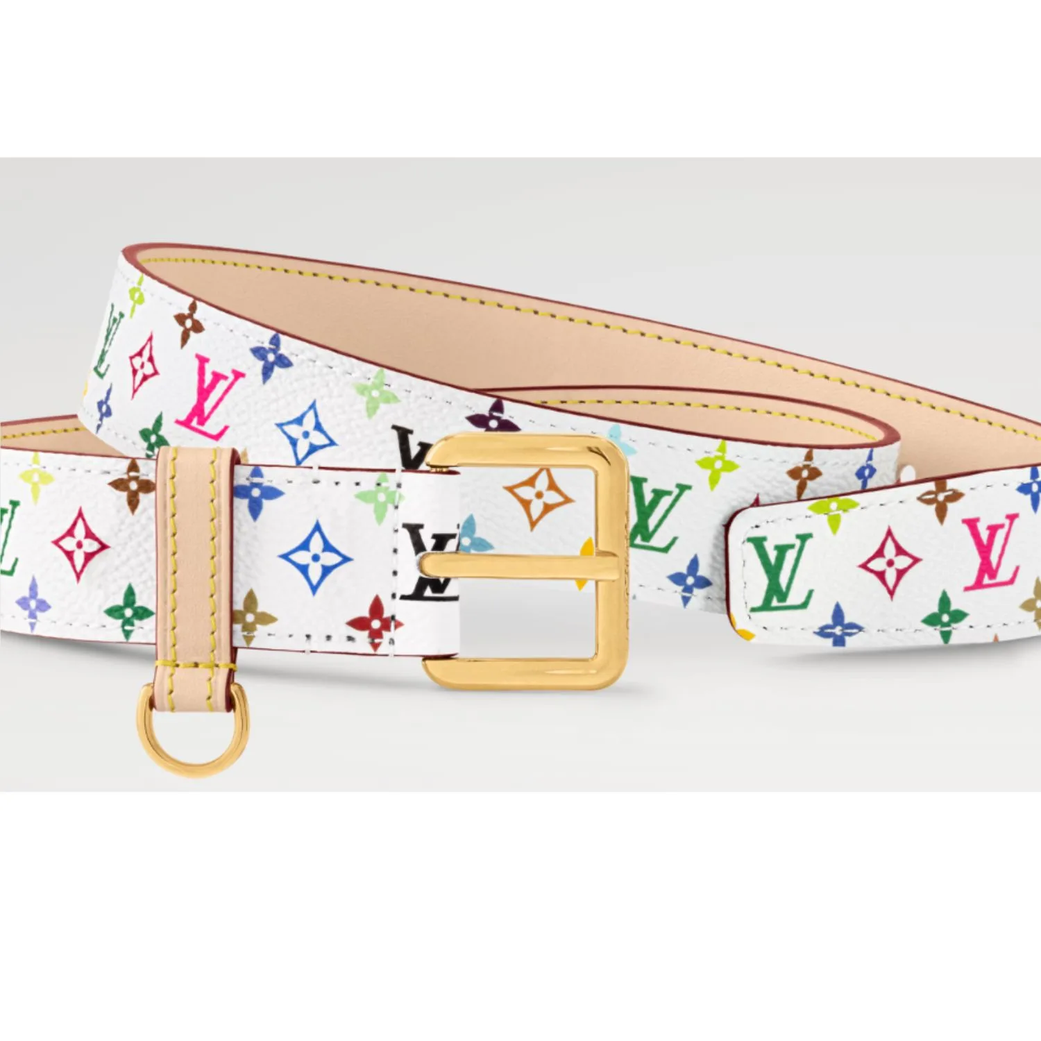 Alternative view of Louis Vuitton LV x TM LV D-Ring Belt Blanc