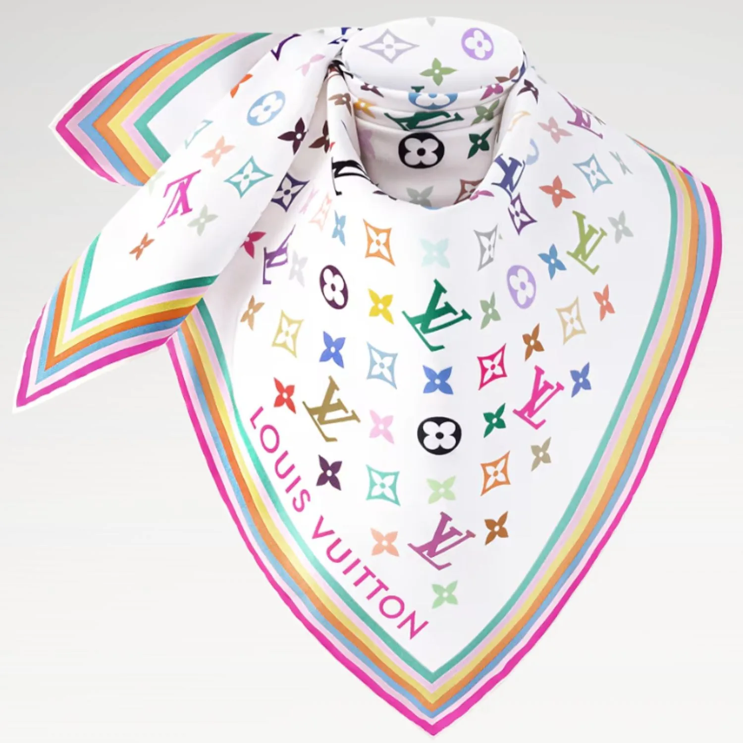Alternative view of Louis Vuitton LV x TM Monogram Multicolor Square 90 Blanc