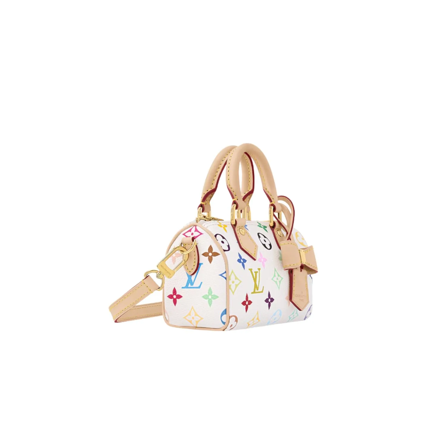 Louis Vuitton LV x TM Nano Speedy Top Handle Bag / Multicolore Blanc Gold Hardware - Image 2