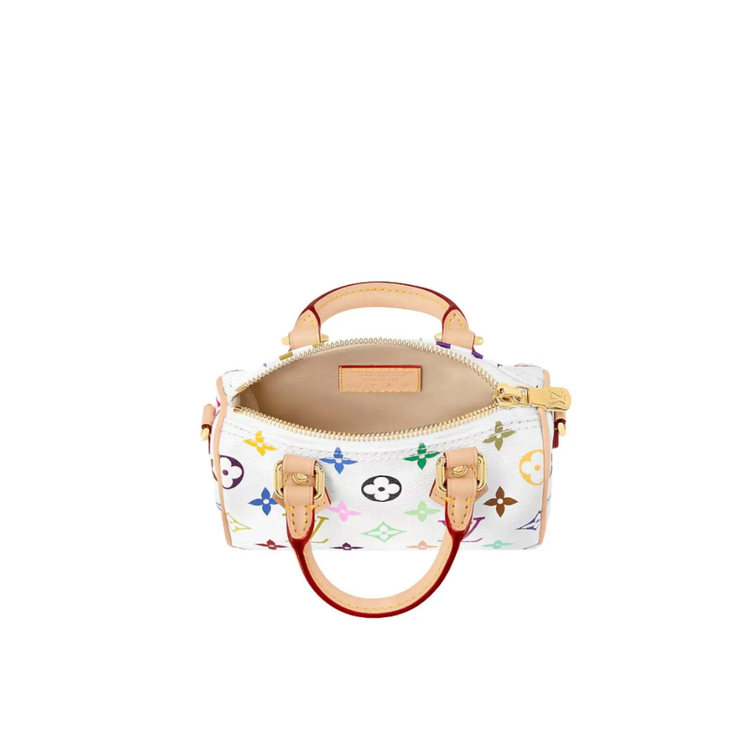 Louis Vuitton LV x TM Nano Speedy Top Handle Bag / Multicolore Blanc Gold Hardware - Image 4