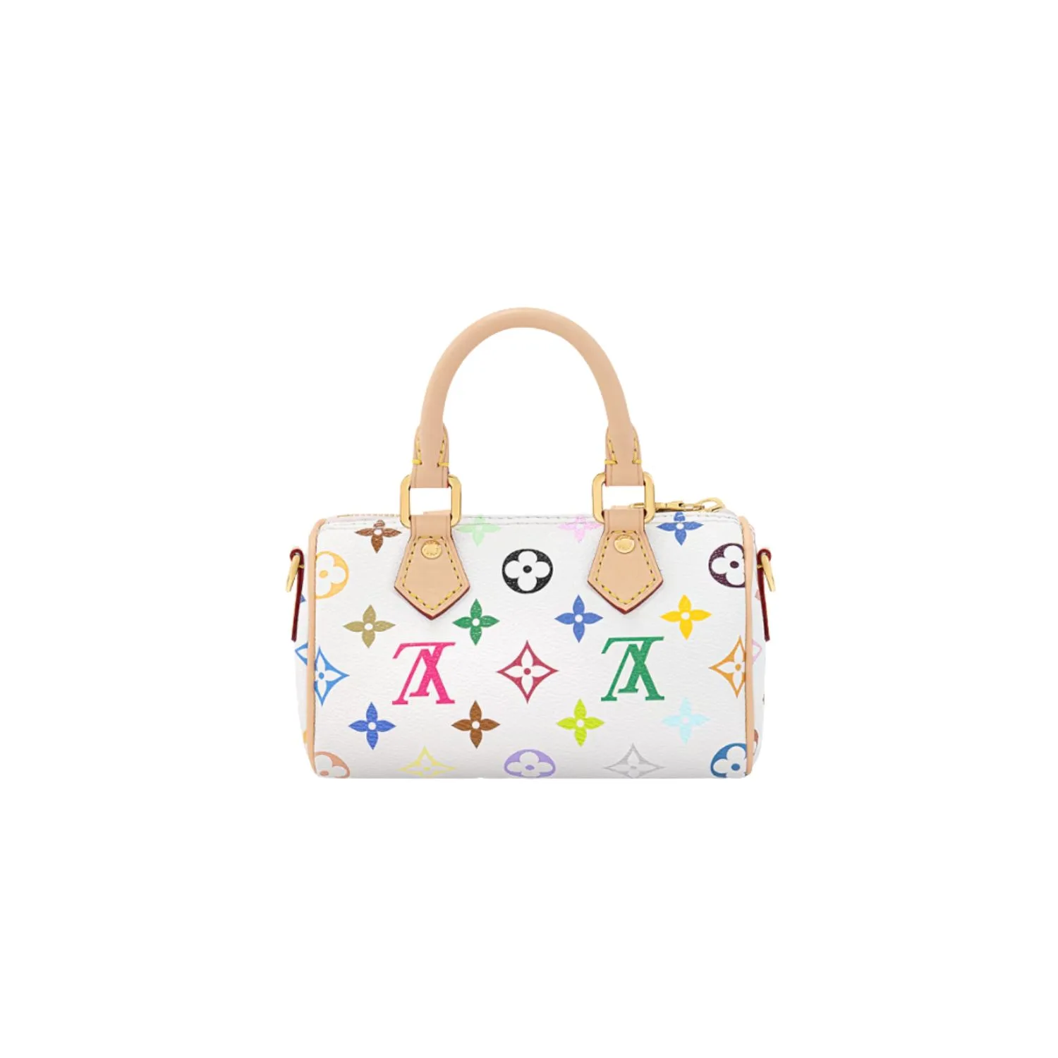 Louis Vuitton LV x TM Nano Speedy Top Handle Bag / Multicolore Blanc Gold Hardware - Image 3