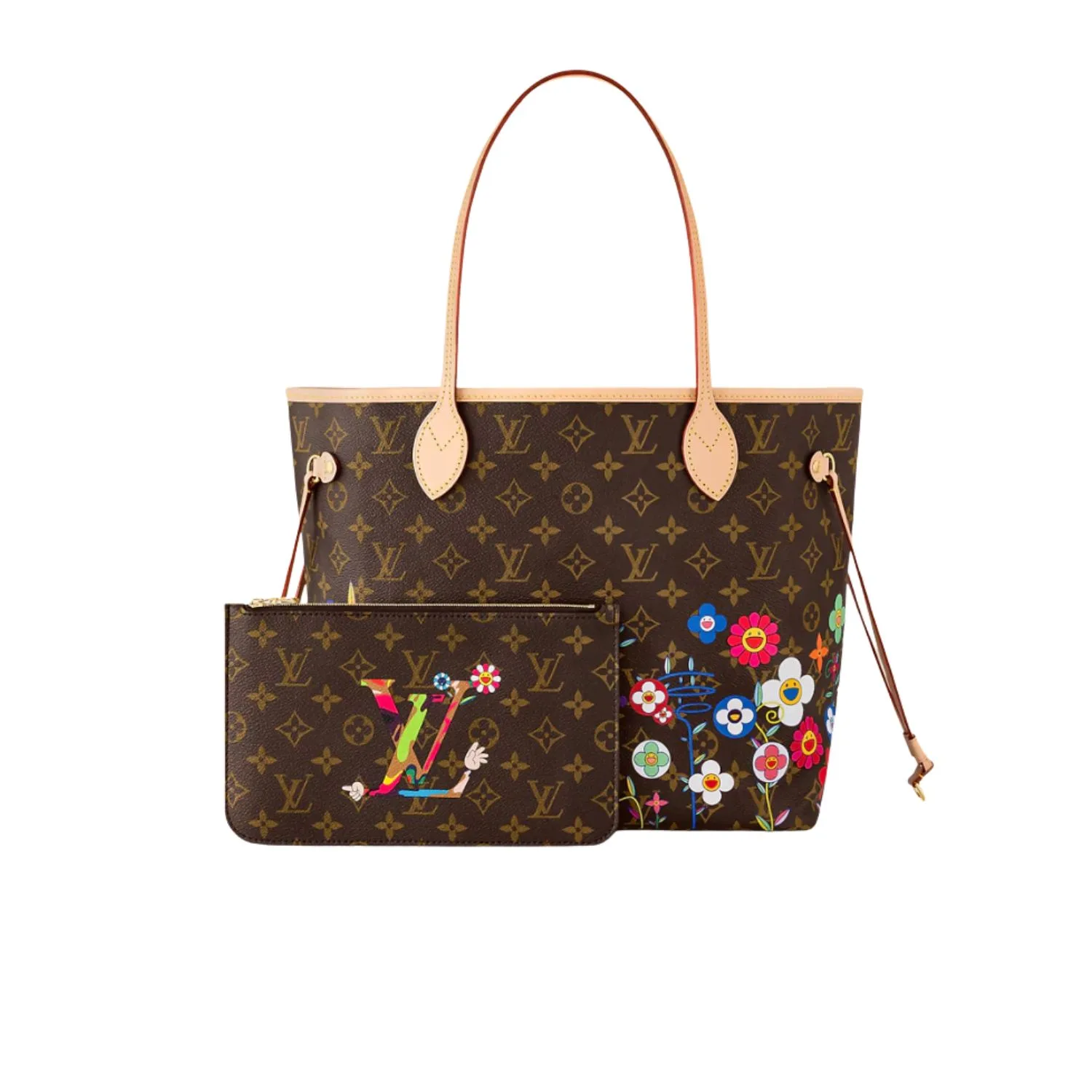 Louis Vuitton LV x TM Neverfull MM Tote Bag / Brown Monogram Gold Hardware - Image 4
