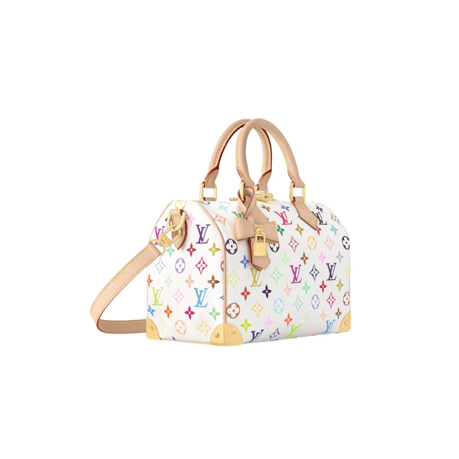 Alternative view of Louis Vuitton LV x TM Speedy Bandouliere 25 Top Handle Bag / Multicolored Gold Hardware