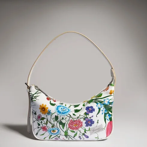 Alternative view of Gucci Lady Lunetta Small Shoulder Bag / White/ Multicolor Gucci Flora Coated Canvas Palladium Hardware