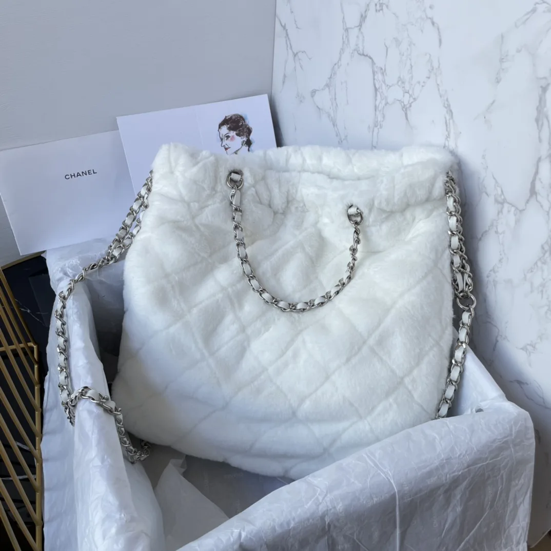 Alternative view of Chanel Large Backpack / White Silver Hardware