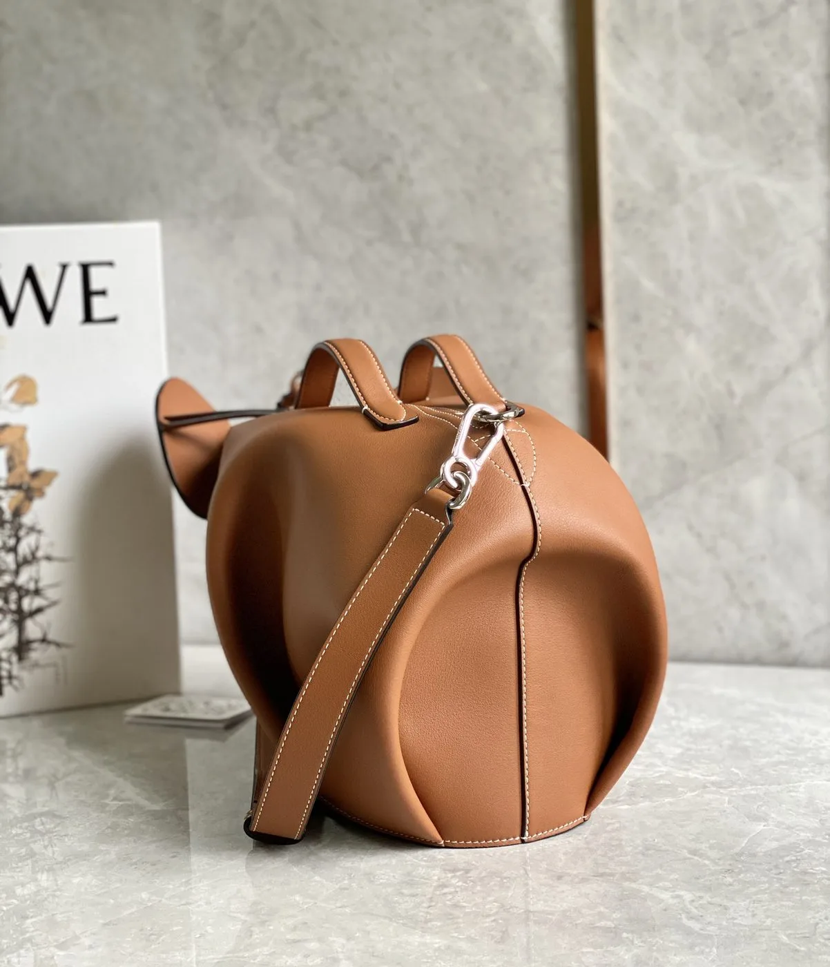 Loewe Large Elephant Bag Brown / B623A18X01 - Image 3