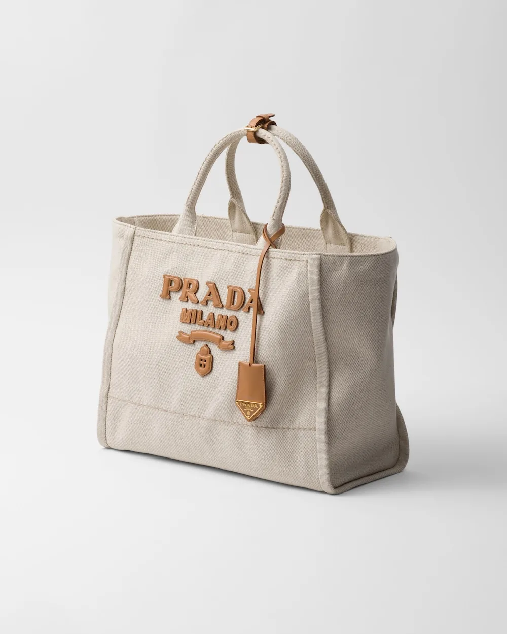 Prada Large Linen Blend Tote Bag Light Beige / 1BG473_2DLI_F0018_V_OHO - Image 5