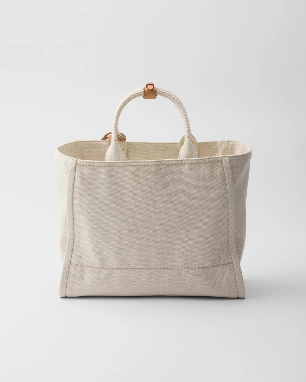 Prada Large Linen Blend Tote Bag Light Beige / 1BG473_2DLI_F0018_V_OHO - Image 4