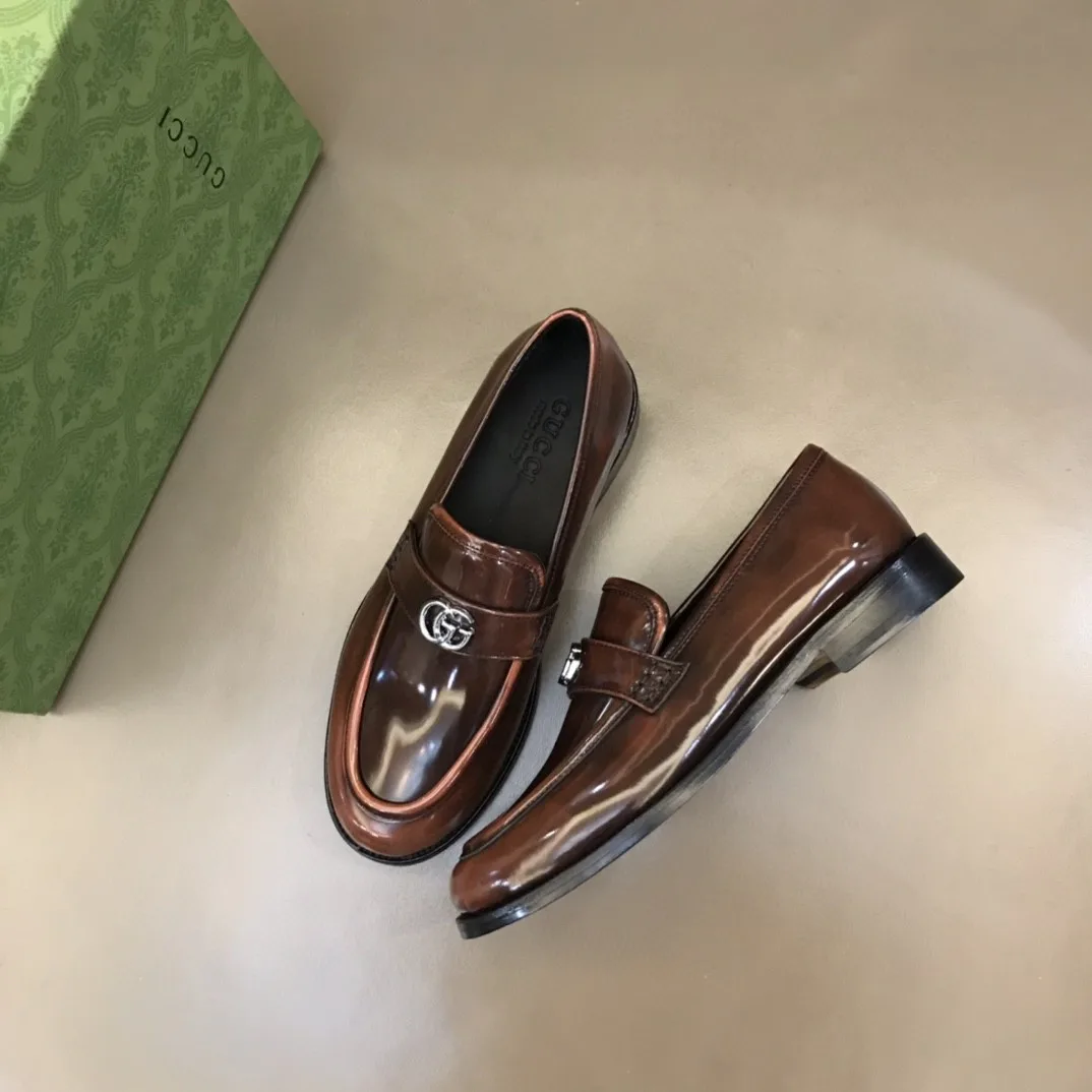 Loafer With Logo Gucci Beige - Image 4