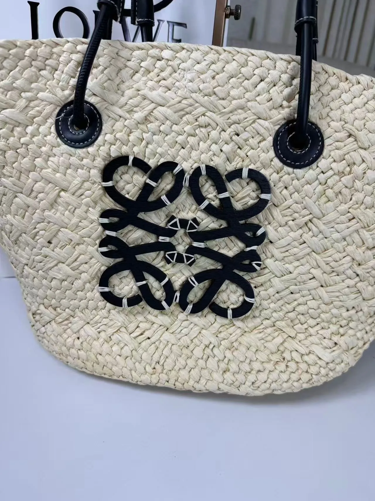 Loewe Anagram Basket Bag Beige/Black / A223T43X02 - Image 5