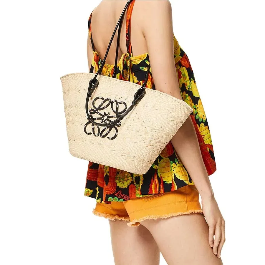Alternative view of Loewe Anagram Basket Tote Bag Beige Black A223T43X02