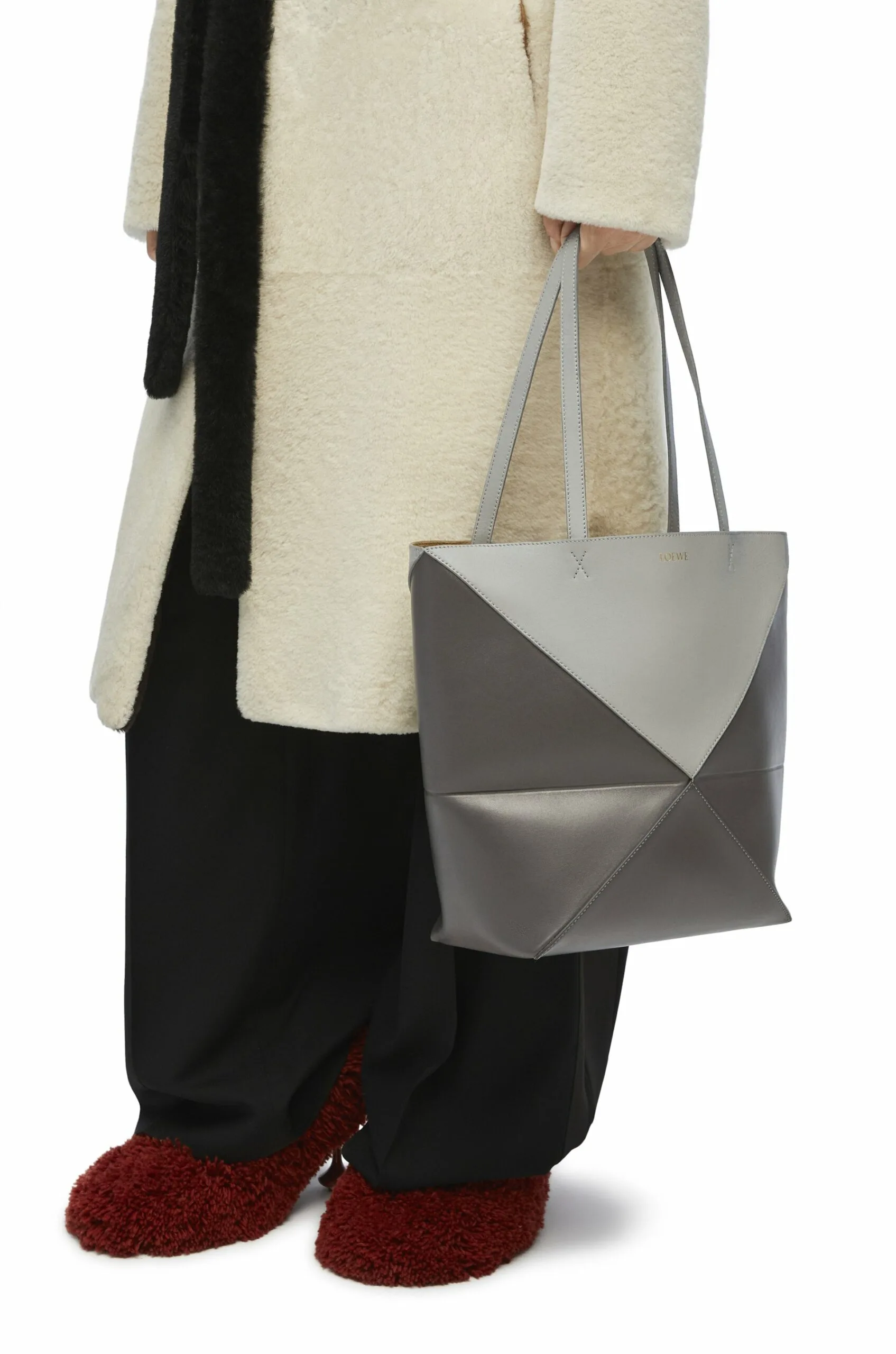 Alternative view of Loewe Puzzle Fold Tote Grey Bag A779G50X18- / 12.4 Inches