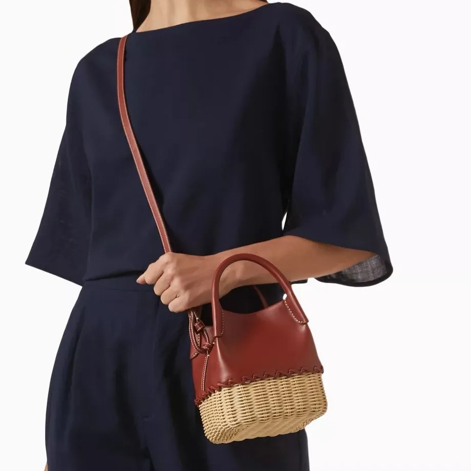 Alternative view of Loro Piana Micro Bale Top Handle Bag / Deep Kummel Gold Hardware FAP5822_B4K8