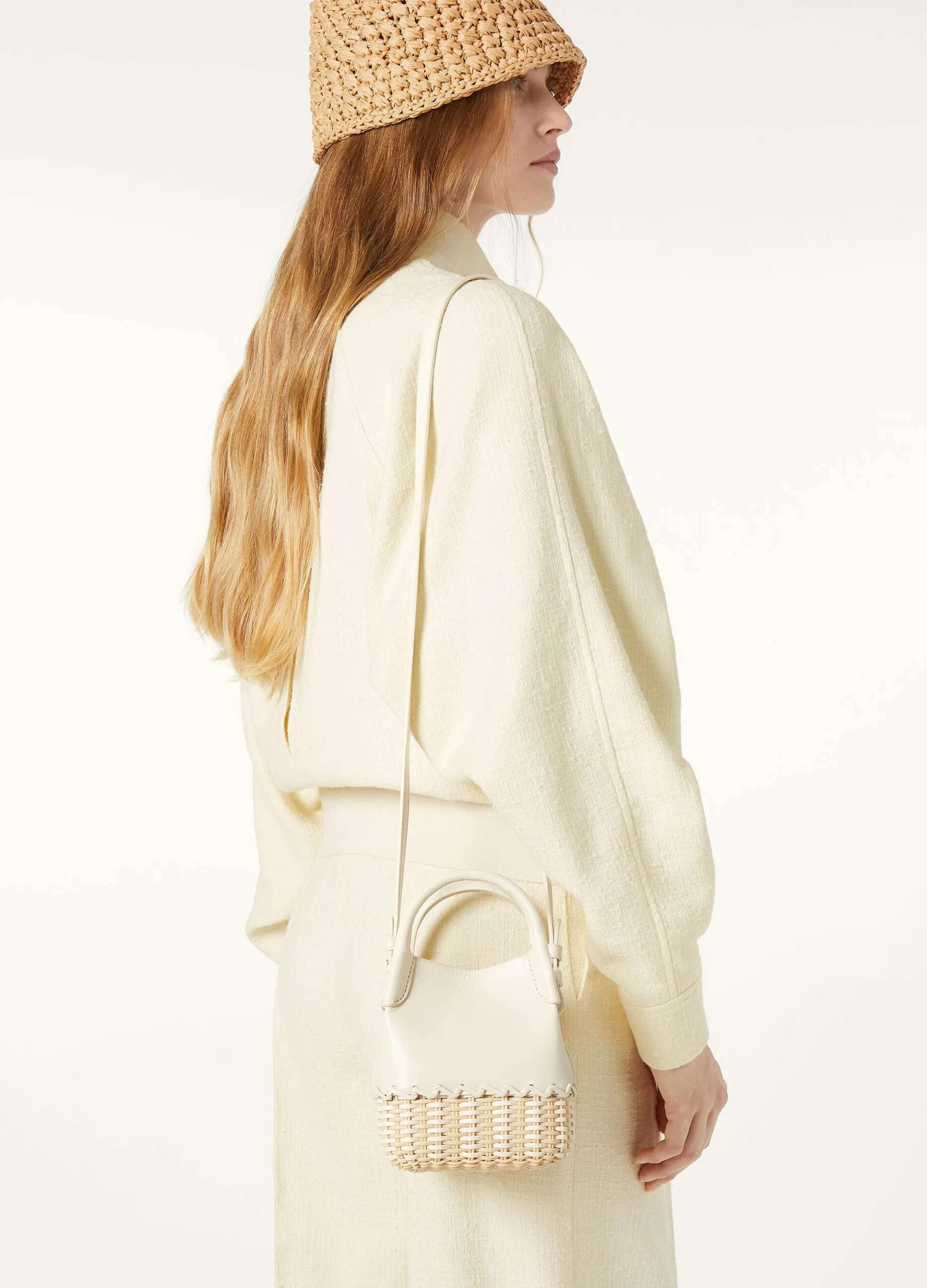 Alternative view of Loro Piana Micro Bale Top Handle Bag / White Gold Hardware FAP3233_B4XQ