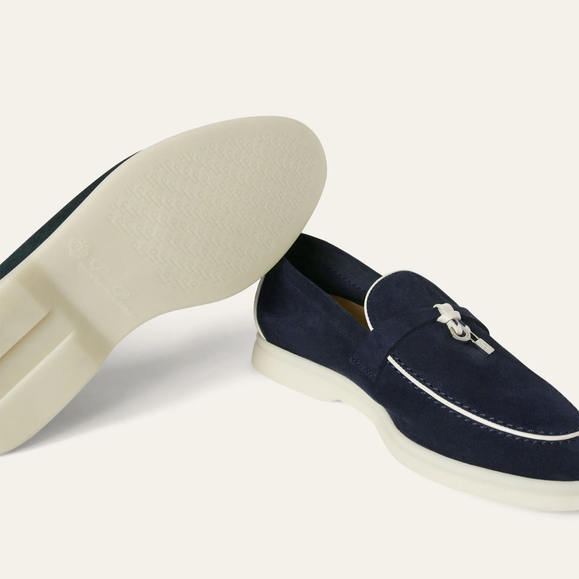 Loro Piana Summer Charms Walk Loafers Navy Blue – FAL5899 - Image 5