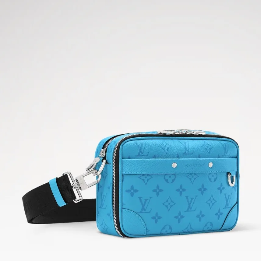 Louis Vuitton Alpha Messenger Crossbody Bag / Tropical Blue Silver Hardware - Image 3