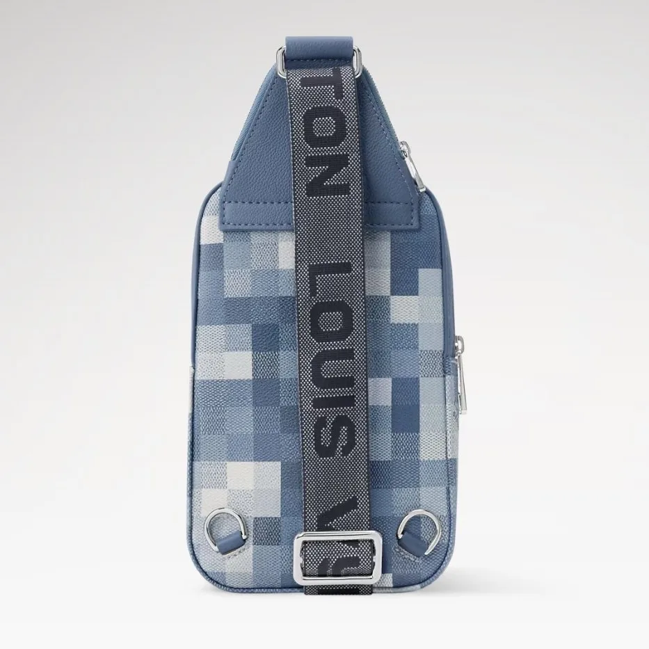 Louis Vuitton Avenue Slingbag PM Crossbody / Indigo Blue Damoflage Silver Hardware - Image 5
