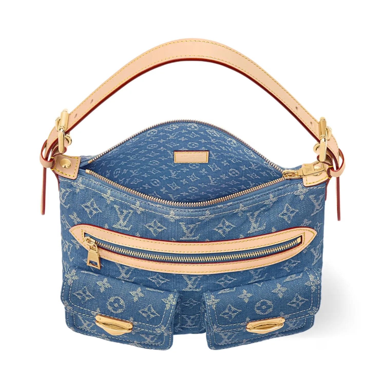 Louis Vuitton Baggy Shouder Bag / Blue Denim Gold Hardware - Image 4