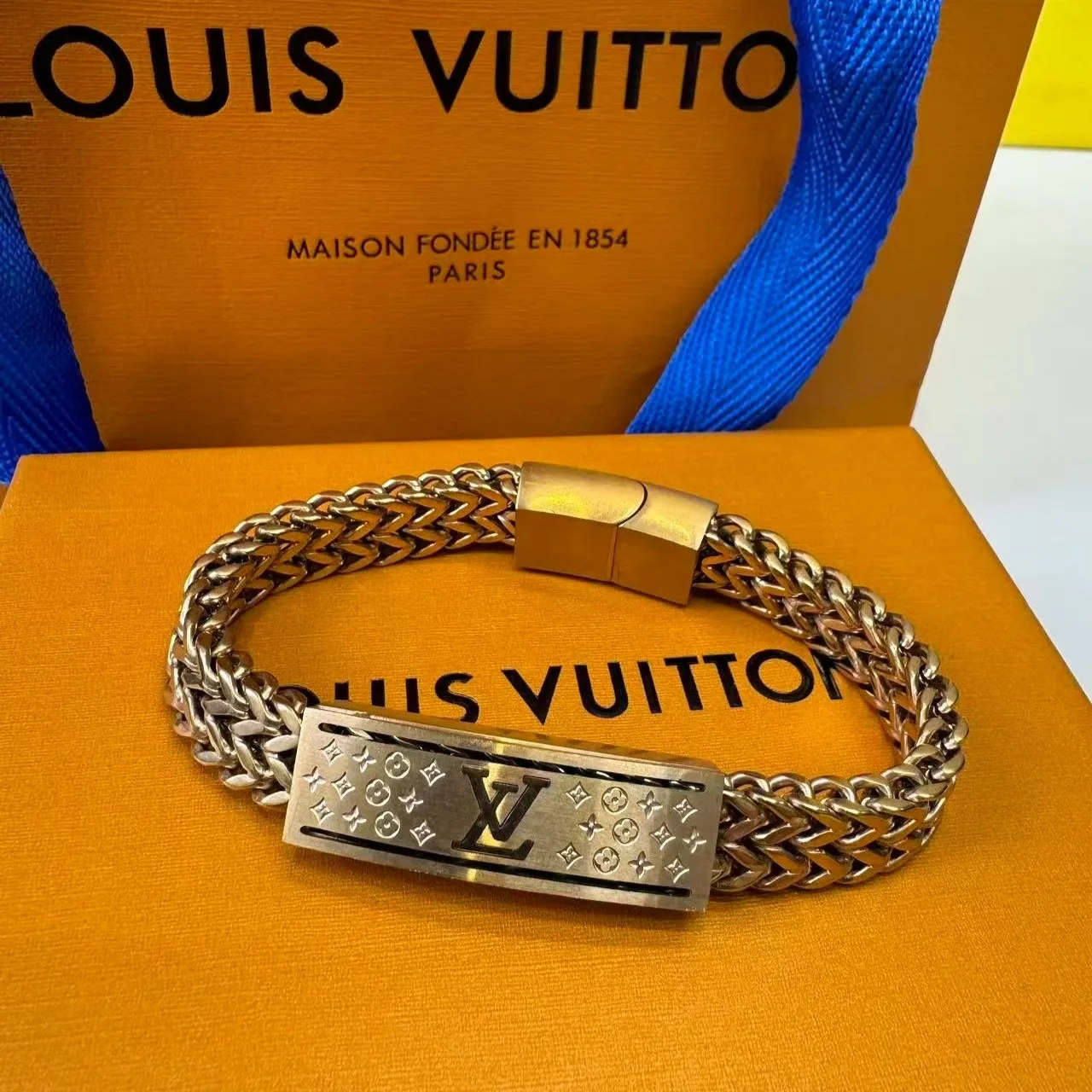 Alternative view of Louis Vuitton Monogram Chain Braided Bracelet Gold Hardware