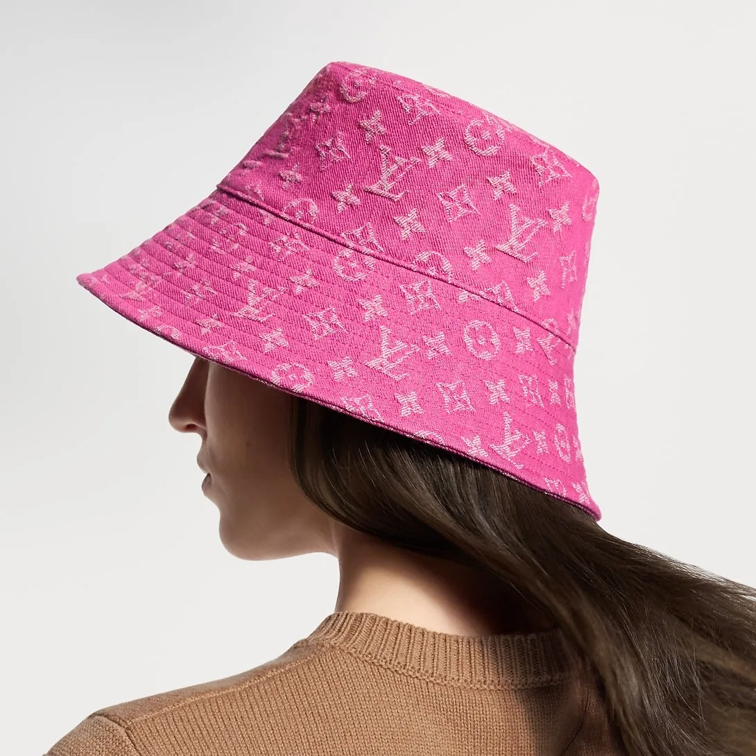 Louis Vuitton Bucket Hat Pink Denim - Image 4
