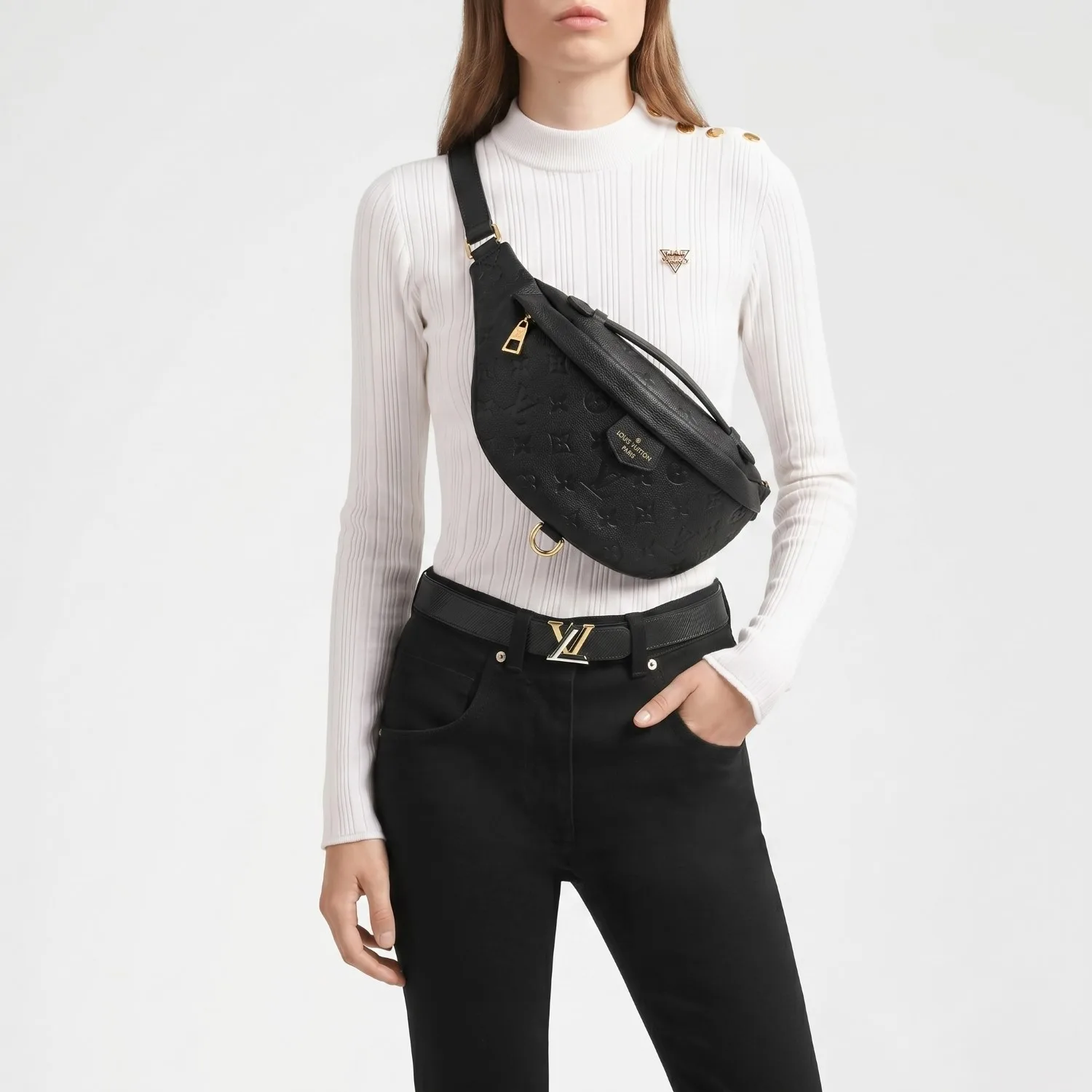 Alternative view of Louis Vuitton Bumbag / Black Monogram Empreinte Gold Hardware