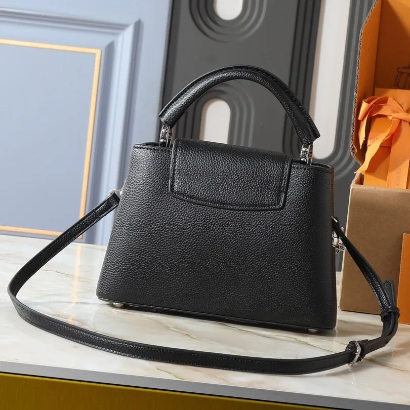 Louis Vuitton Capucines BB Top Handle Bag / Black Silver/ Gold Hardware - Image 4
