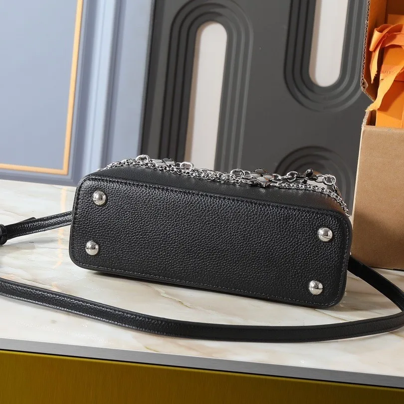 Louis Vuitton Capucines BB Top Handle Bag / Black Silver/ Gold Hardware - Image 6