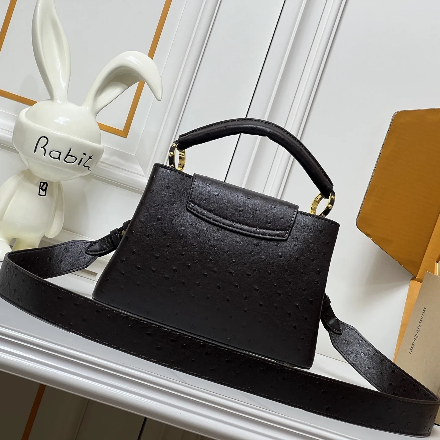 Louis Vuitton Capucines BB Top Handle Bag / Dark Brown Gold Hardware - Image 3