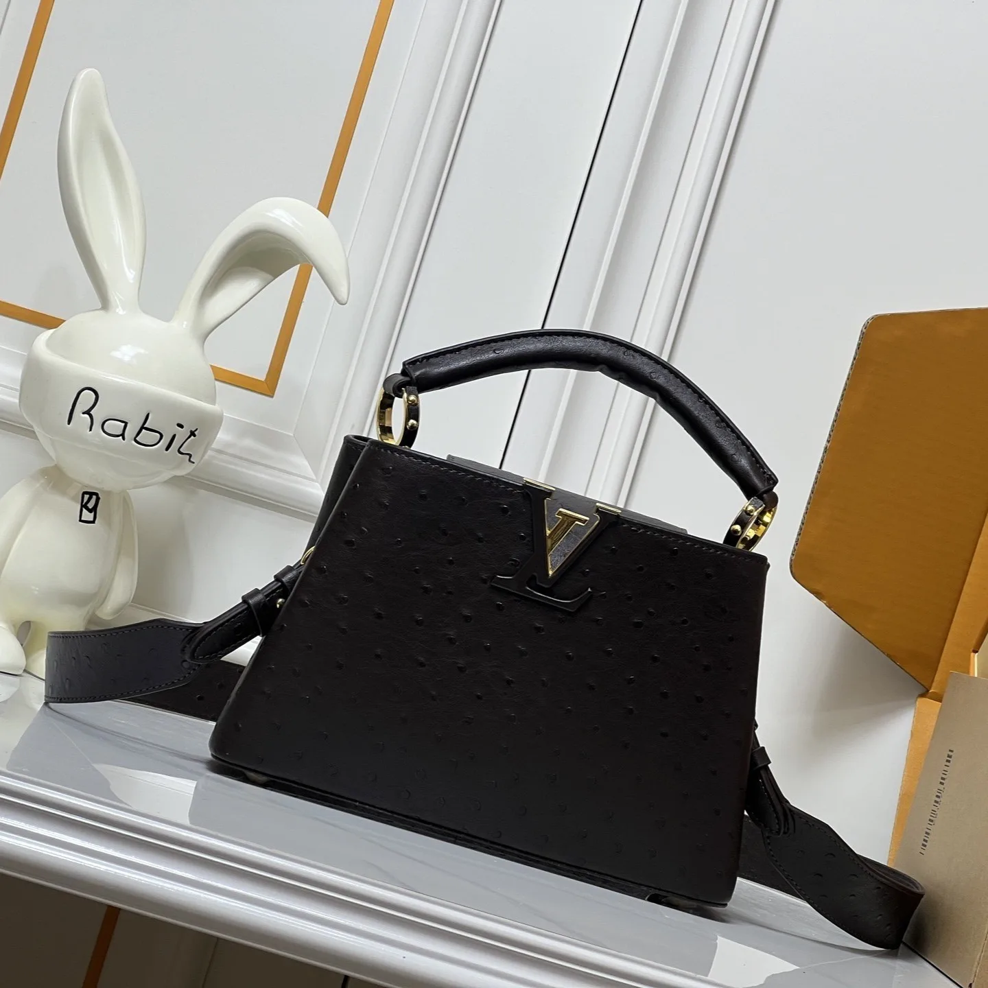 Alternative view of Louis Vuitton Capucines BB Top Handle Bag / Dark Brown Gold Hardware