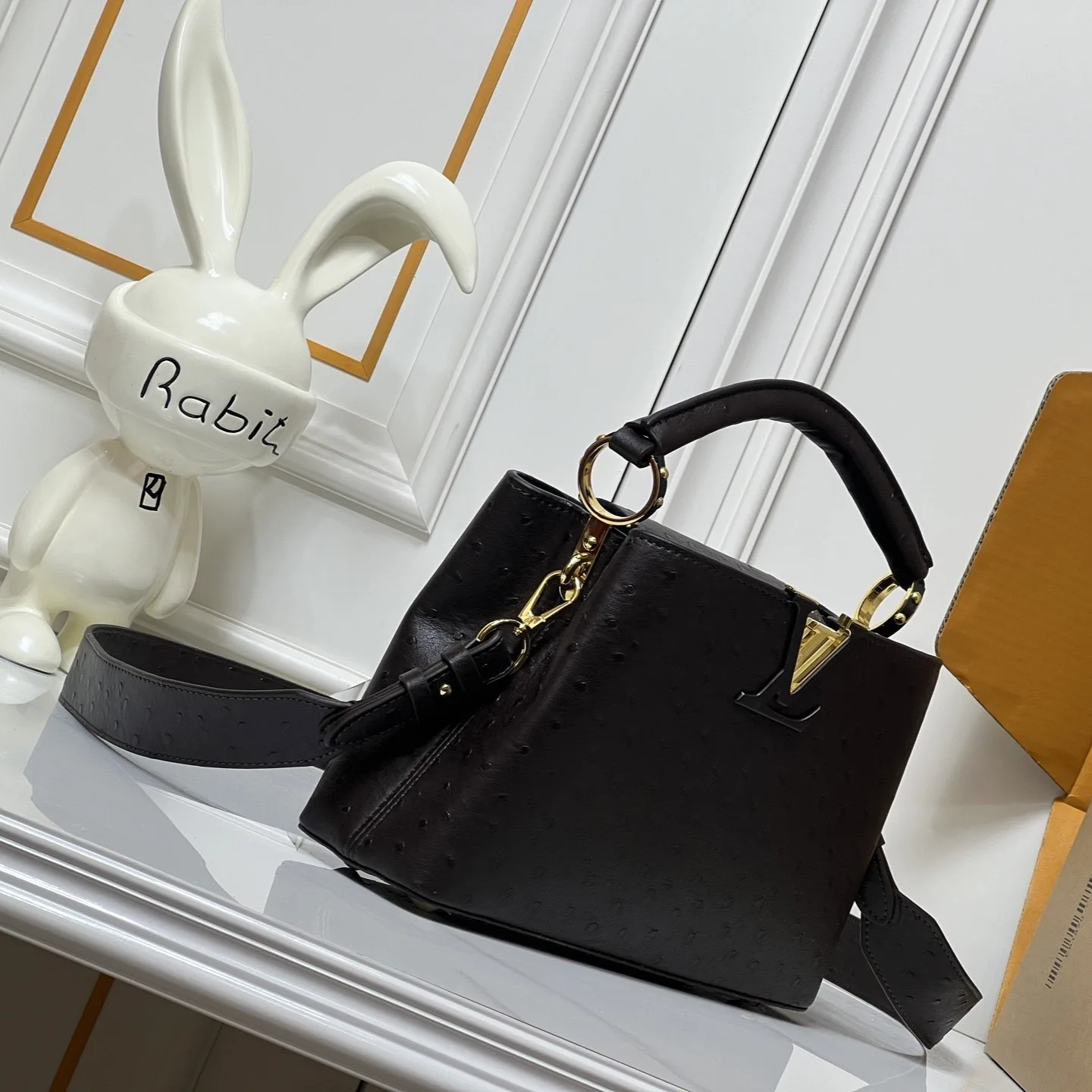 Louis Vuitton Capucines BB Top Handle Bag / Dark Brown Gold Hardware - Image 4