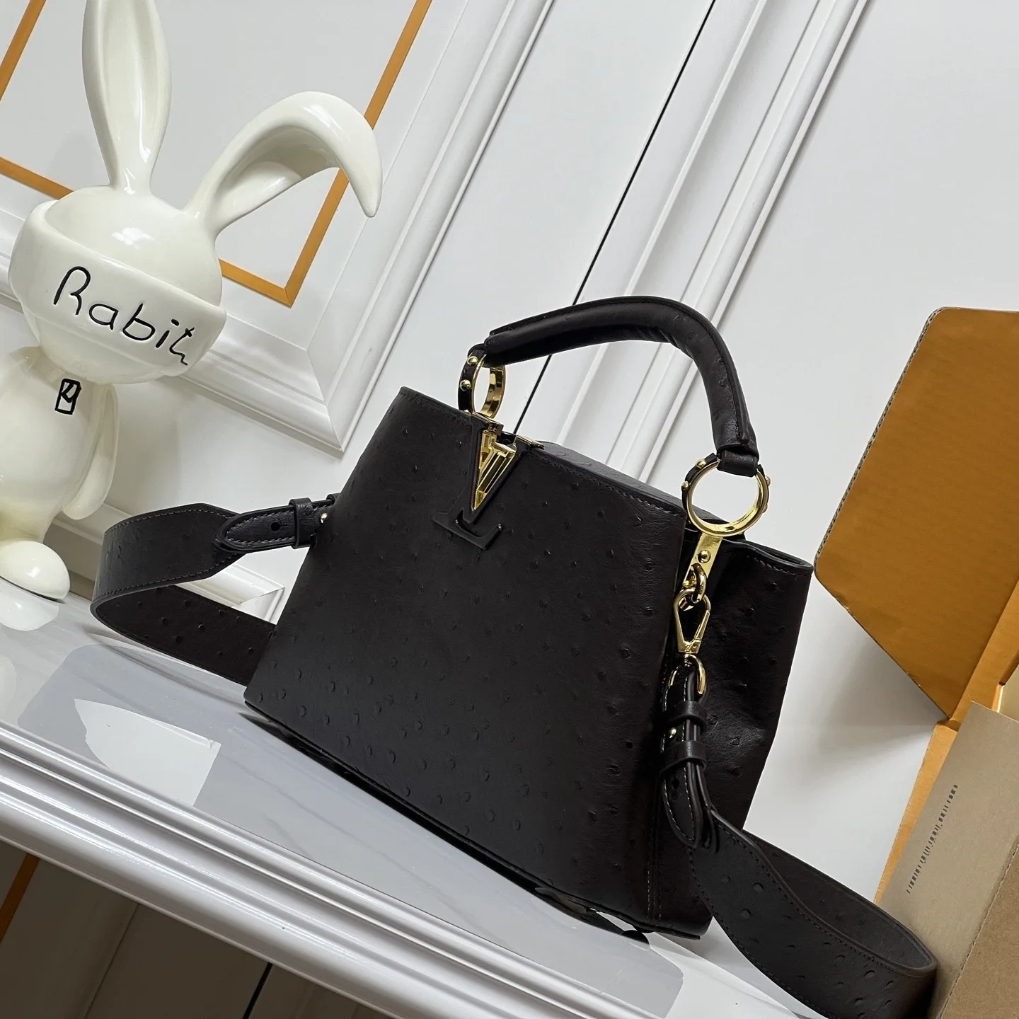 Louis Vuitton Capucines BB Top Handle Bag / Dark Brown Gold Hardware - Image 5