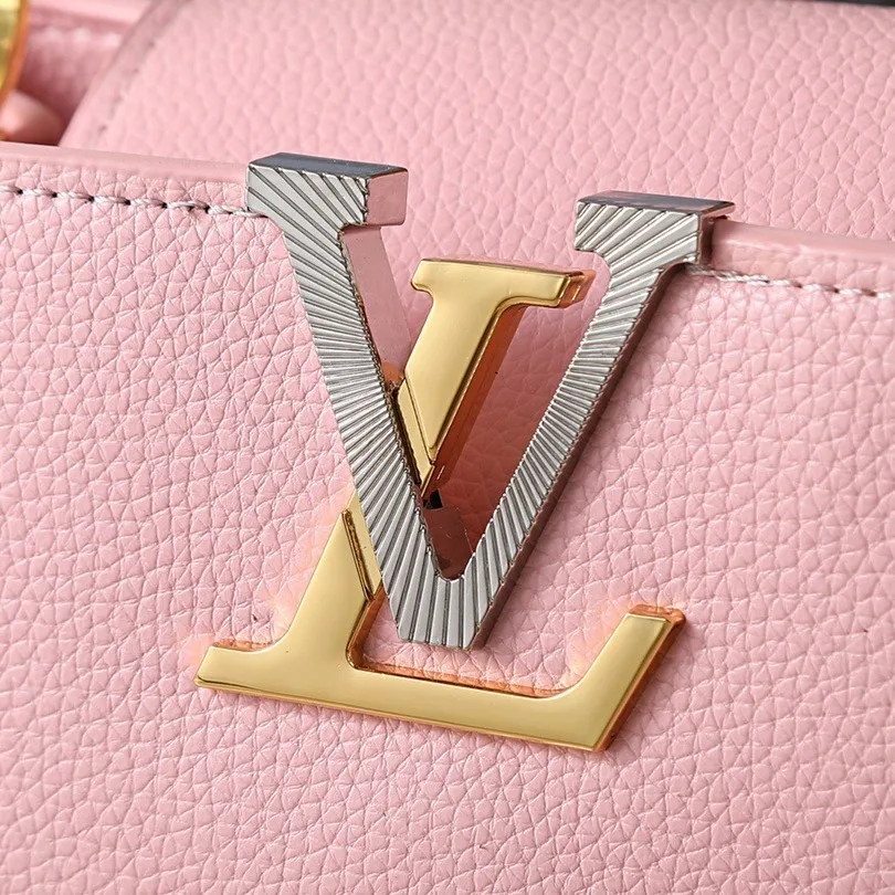 Louis Vuitton Capucines BB Top Handle Bag / Jasmine Pink Silver/ Gold Hardware - Image 8