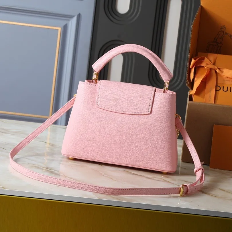 Louis Vuitton Capucines BB Top Handle Bag / Jasmine Pink Silver/ Gold Hardware - Image 4